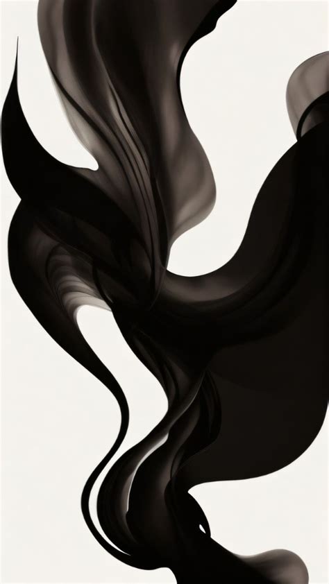 an abstract black and white painting with wavy lines