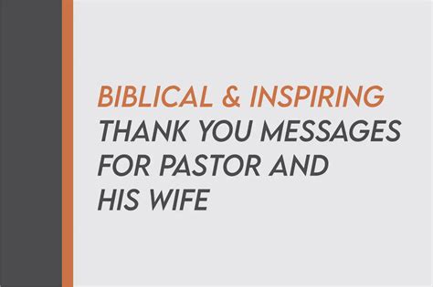 100 Inspirational Words Of Appreciation For A Pastor And His Wife