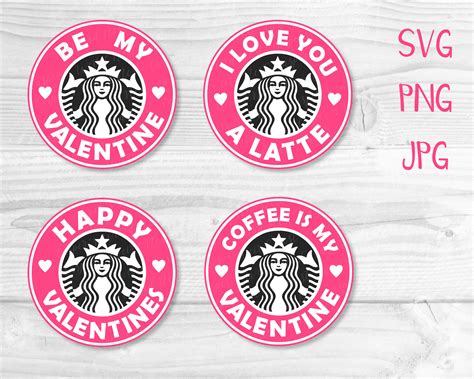 Layered Valentines Day Starbucks Logos SVG PNG JPG | Etsy