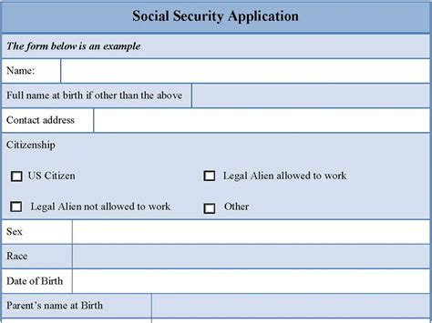 Social Security Application Form | Editable PDF Forms