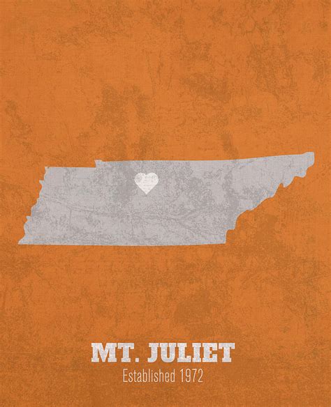 Mt. Juliet Tennessee City Map Founded 1972 University of Tennessee ...