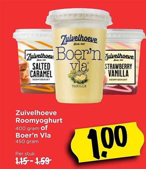 Zuivelhoeve Roomyoghurt Of Boer N Vla Aanbieding Bij Vomar Folders Nl