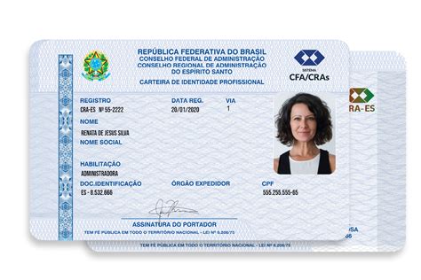 Carteira De Identidade Profissional Cip Cra Es