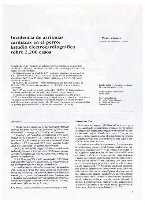 Pdf Incidencia De Arritmias Ponce V Zquez Card Acas En El Pdf