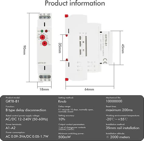 2024 Grt8 B1 Delay Off Time Relay Grt8 B1 Ac Dc 12v 240v Mini Power