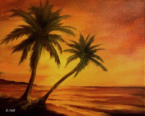 Hawaiian Sunset Painting at PaintingValley.com | Explore collection of ...