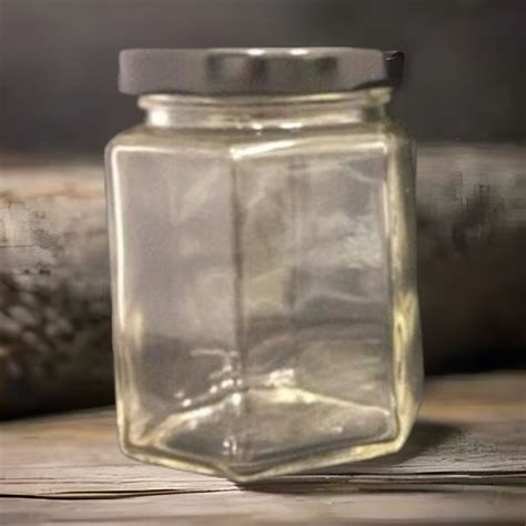 Ml Hexagonal Glass Jar With Mm Metal Twist Cap