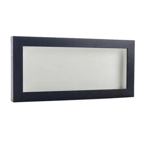 Black Wood Grain Shadow Box Frame With Acrylic Front White Suede Backing 30 Sizes 14x22