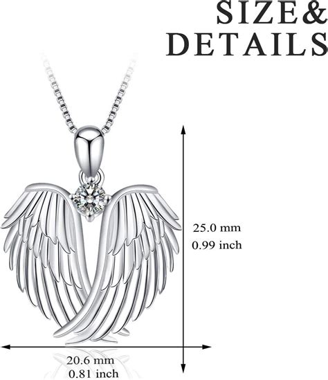 Angel Wings Necklace 925 Sterling Silver Guardian Angel Wings Pendant