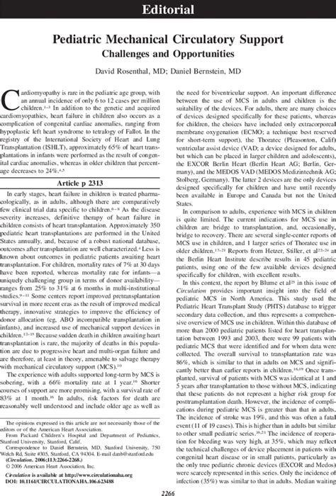 Pediatric Mechanical Circulatory Support Circulation