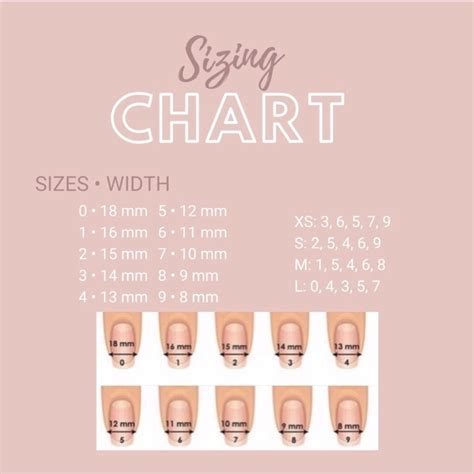 》press On Nail Sizing Chart Template