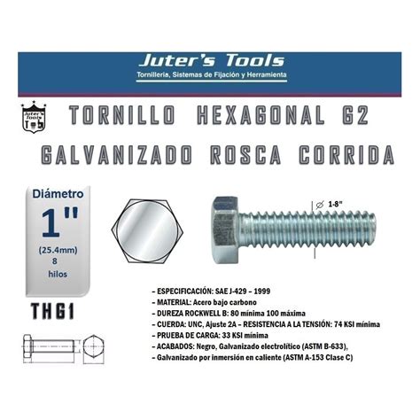 Tornillo Hexagonal G Galv Rosca Corrida