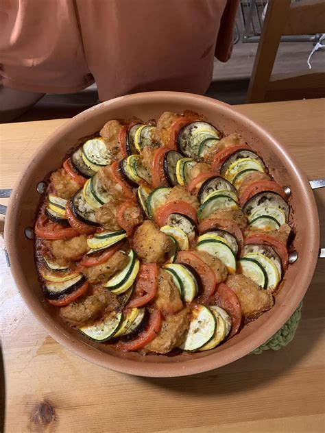 Homemade Ratatouille Confit Byaldi But With Mcdonalds Chicken