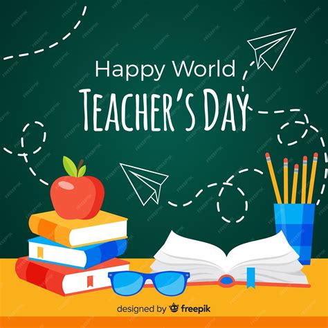 Premium Vector Flat Design Teachers Day Background