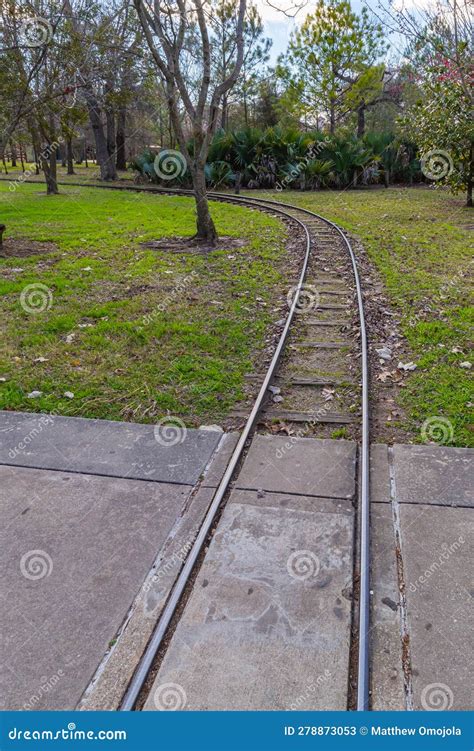 Train Track at Hermann Park Houston Texas USA. Stock Image - Image of ...