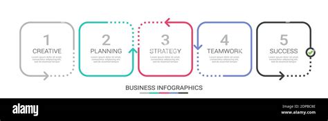 Thin Line Infographic Template With 5 Steps Modern Business Concept