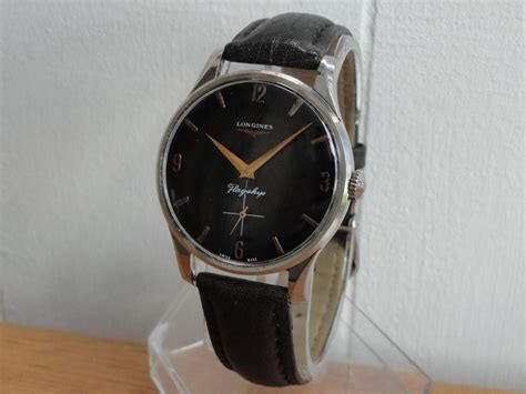 VINTAGE LONGINES FLAGSHIP BLACK DIAL MENS WATCH | #1777861329