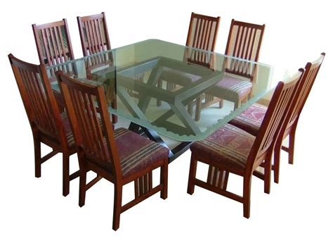 Glass Top 8 Seater Sheesham Wood Dining Table Set At Rs 29500 Set In