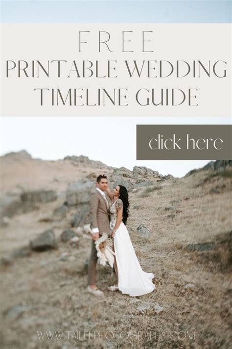 FREE Printable Wedding Timeline Guide from Utah Photographer!