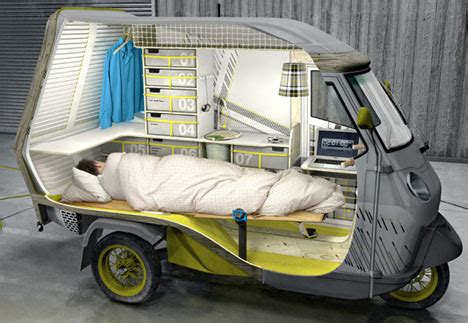 Tiny Mobile Camper Car for One | Designs & Ideas on Dornob