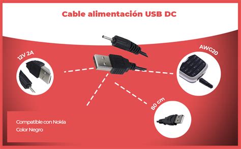 CABLEPELADO Cable alimentación USB DC Cable Extensión Alimentación CC