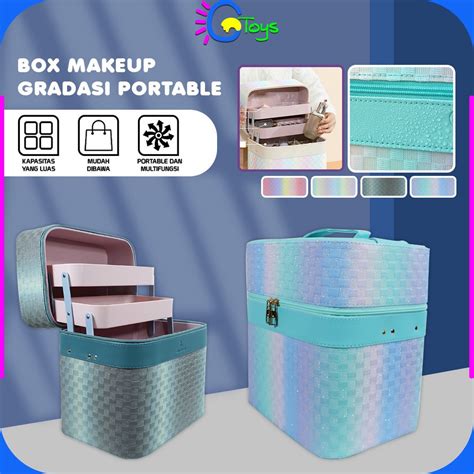 Jual Cr K Box Make Up Tas Kosmetik Portable Motif Gradasi Case