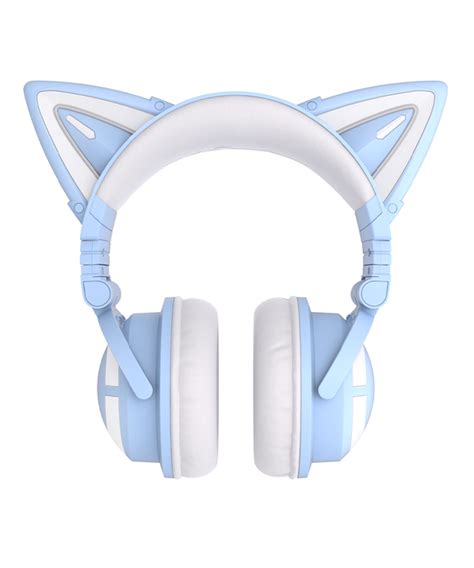 Yowu Cat Ear Gaming Headphones 3g Blue And White Cute Gaming Decor