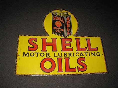 Oil Company Signs Shell Black Can Oil Sign Rare Early Shell Oil Sign