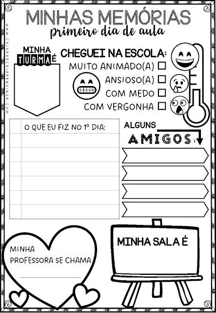 ATIVIDADE VOLTA ÀS AULAS MINHAS MEMÓRIAS Criar Recriar Ensinar em