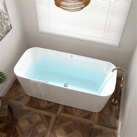 Maui 67" x 31" freestanding bathtub straight bath with Chrome Drain