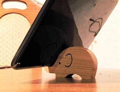 Wooden Elephant Phone Holder Tablet Holder