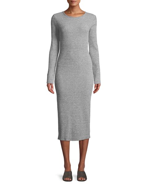 Buy Knit Long Sleeve Midi Dress In Stock