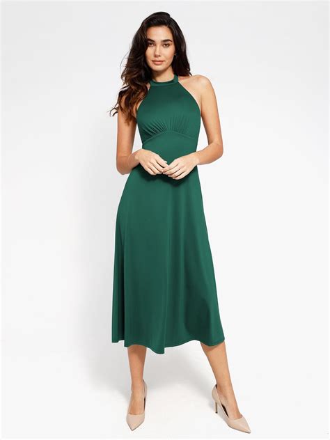 Shapewear Built In Tummy Control A Line Midi Dresses Popilush®