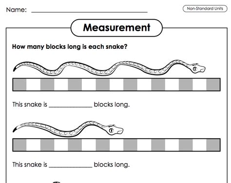 Snake Measurement Worksheet In 2021 Nonstandard Measurement