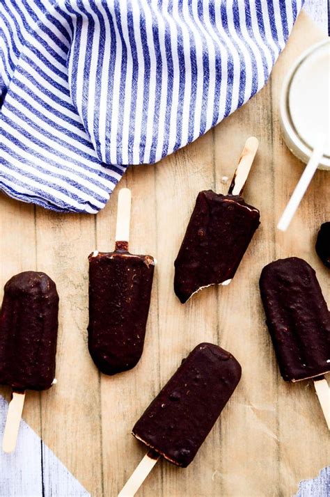 Five Ingredient Chocolate Covered Ice Cream Bars Vegan Paleo Gluten