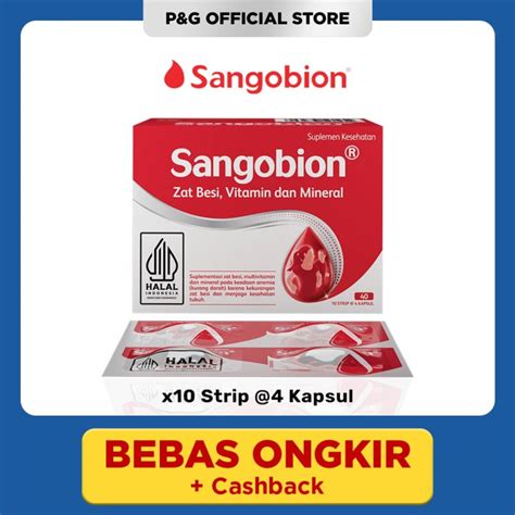 Promo Sangobion 40 Cap 4 Strips Vitamin Dan Suplemen Zat Besi 1 Box