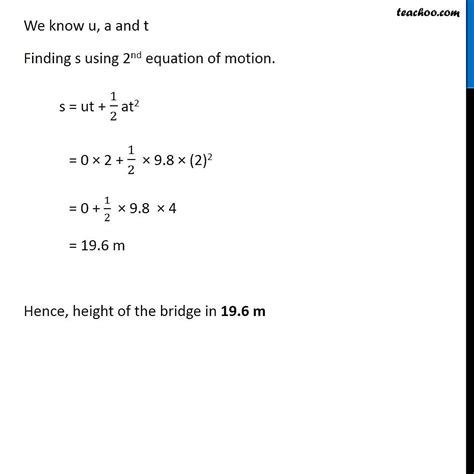 Different Equations Of Motion For Free Falling Object Teachoo