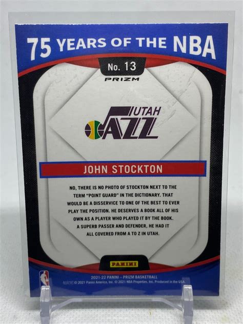 2021 22 Panini Donruss Optic 75 Years Of The NBA Prizm 13 Jazz John