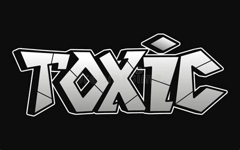 Toxic Word Graffiti Style Lettersvector Hand Drawn Doodle Cartoon Logo