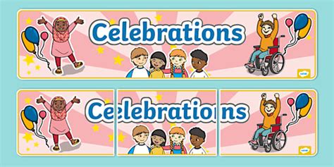 Celebrations Display Banner Teacher Made Twinkl