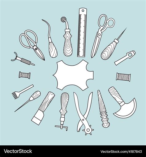 Leather Working Tools Royalty Free Vector Image