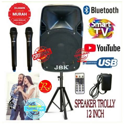 Jual Speaker Portable Jbk In Aktif Mic Bluetooth Usb Karaoke Smart