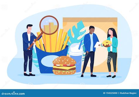 Food Inspector Doing Quality Control Of Fast Food Stock Vector