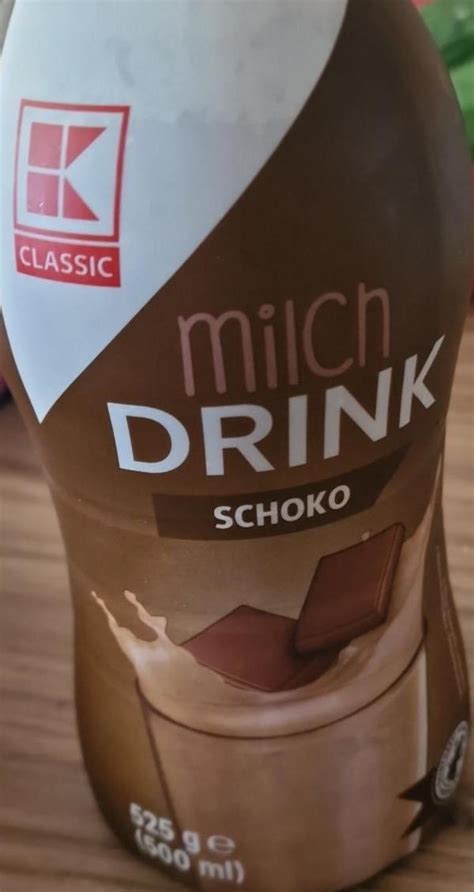 Milch drink Schoko K Classic kalorie kJ i wartości odżywcze