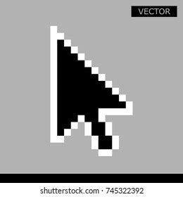 Black Pixel Cursor Arrow Vector Icon Stock Vector Royalty Free