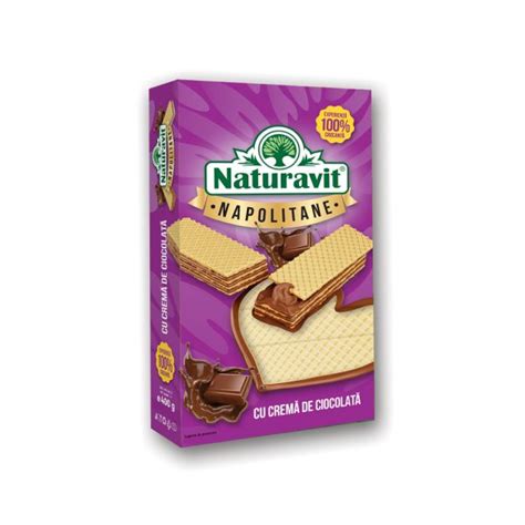 NATURAVIT NAPOLITANE CU CREMĂ DE CIOCOLATĂ 400g Naturavit