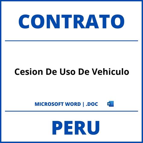 Introducir 84 Imagen Modelo De Contrato De Cesion De Uso De Vehiculo