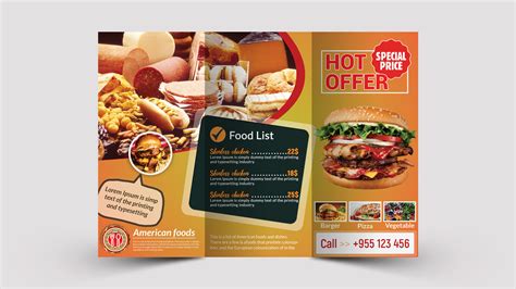 Free Trifold Brochure Restaurant And Food Psd Template On Behance