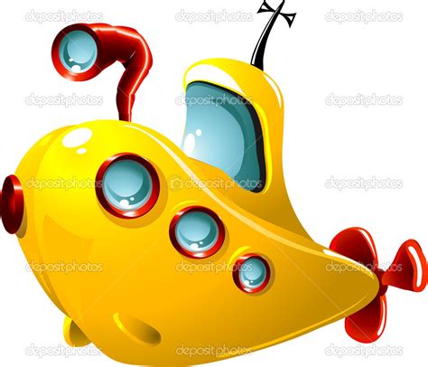 Submarino De Dibujos Animados Vector De Stock Ledav