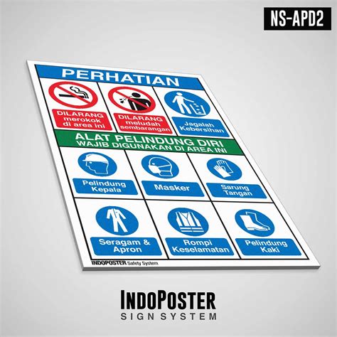 Safety Sign Rambu K3 Pvc Ansi Area Wajib Apd Ppe M 45x30cm Lazada